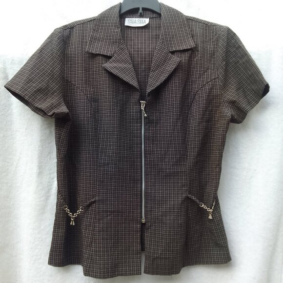 Bundle matching sunglass&ShaSha crop jacket w wide-leg pant skirt set, brand new - Picture 4 of 7